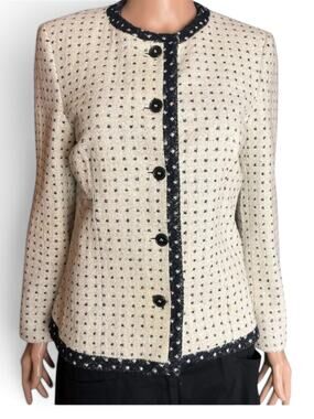 Zanella Platinum Italian Wool Blend Knit Jacket Cardigan 8 “Sonia“ Quiet Luxury